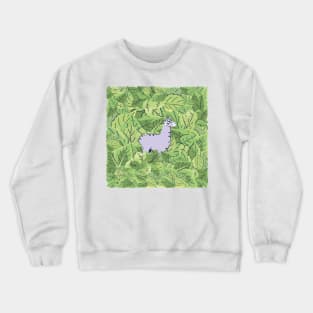 llama in Leaves Crewneck Sweatshirt